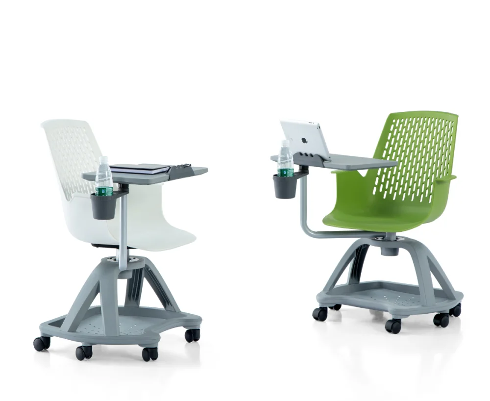 Durable Modern Green Plastic Office School Chairs With Attached