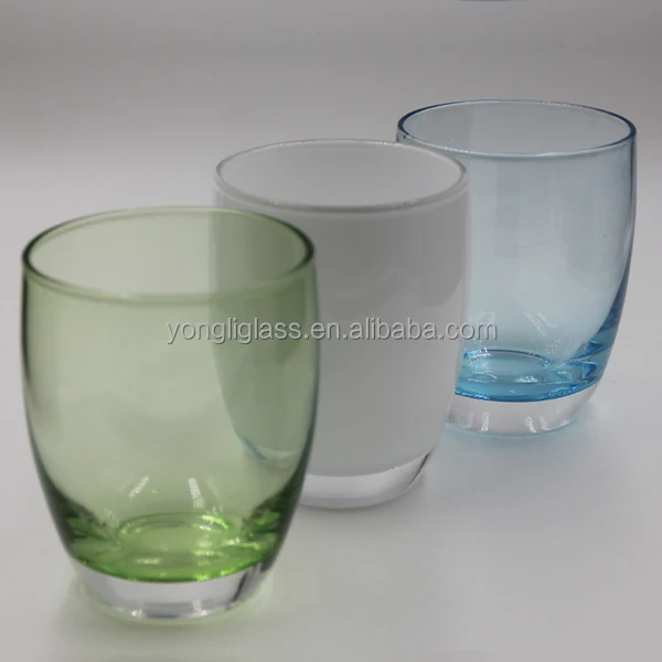 Hight quality colored shot glass,lead free oval whisky glass, whisky glass tumbler