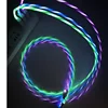 new 2019 USB Led Cable Charger with Led Light 360 Degree Visible Flowing Light up Cord for Android light usb micro cable