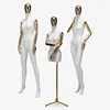 New fashion window display golden silver chrome head mirror female change face mannequin full body with chrome articulated arms