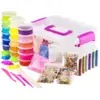 DIY Crystal Slime Making Kit for Boys & Girls 8 Colors Slime, 6 Foam Balls, 250 Fresh Fruit Decoration & 6 Bottles of Glitter