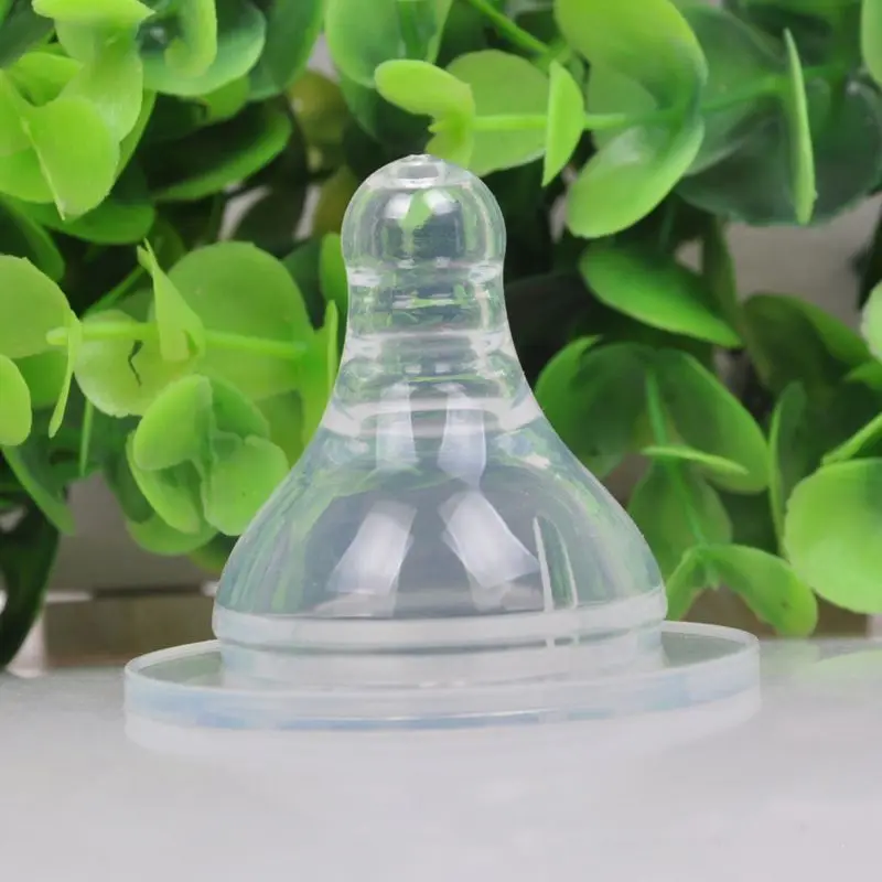 Baby Silicone Wide Mouth Nipple Round Cross Hole Breast Milk Feeling Nipple