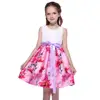 Kseniya Kids Patchwork Print Girl Summer Dress Sleeveless With Sashes Party Girls Dresses