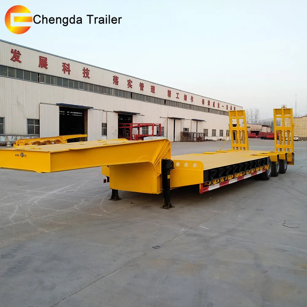 100ton-150 吨可拆卸液压前端装载鹅颈低床 lowboy 拖车
