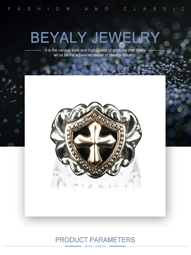 religious symbol cross ring mens christian jewelry