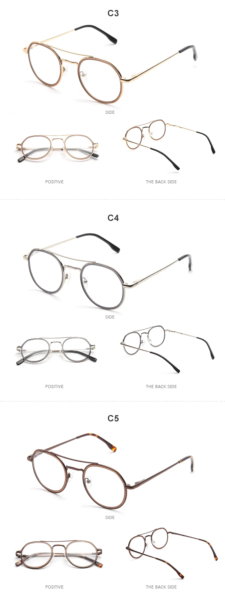 China Manufacturer Retro Irregular Metal Spectacle Frames Eyeglasses