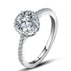 Fashion Real 925 Sterling Silver micro pave setting Wedding Ring producer