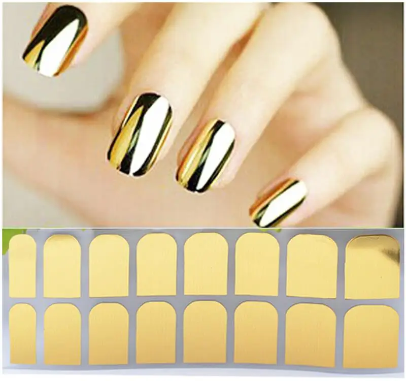 New Hot Upscale Fashion ashion Smooth Gold Foil Armour Nail Sticker Art Decoration Sticker professional Patch