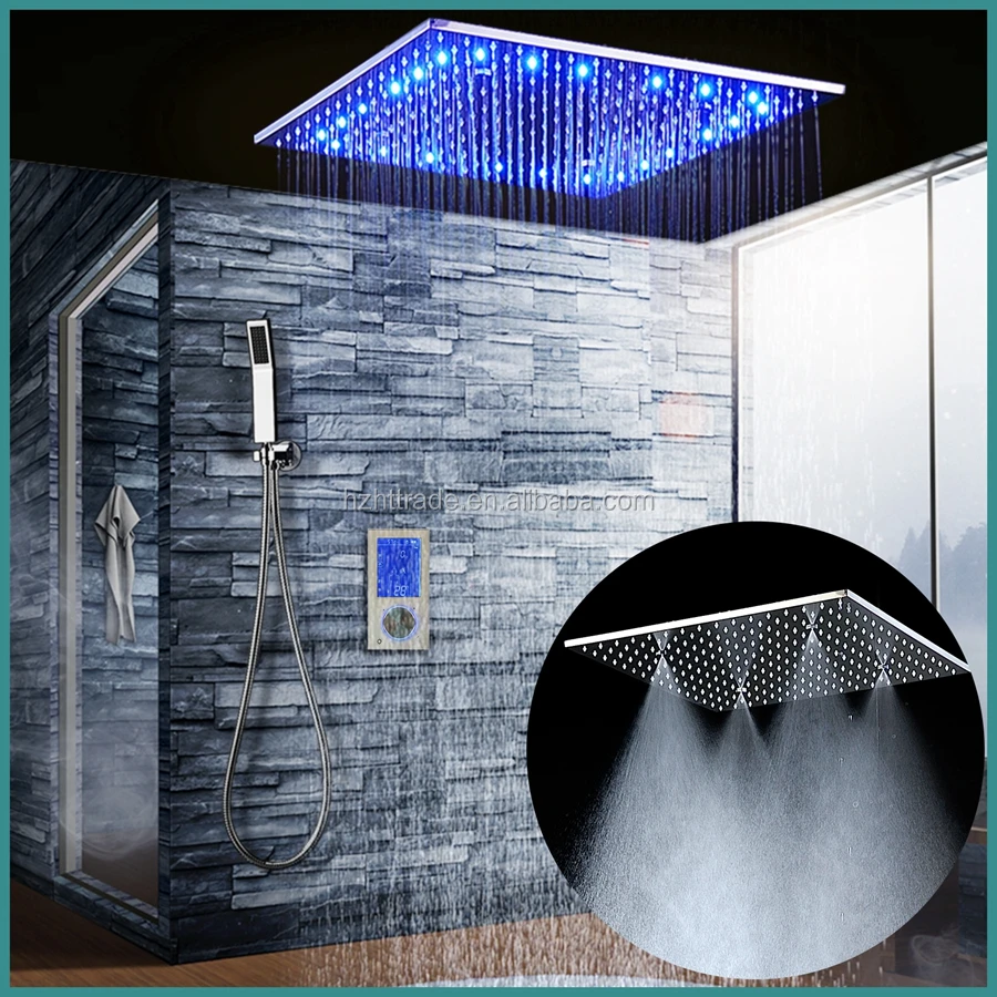 Smart screen touch SUS 304 bathroom thermostatic ceiling overhead rain shower