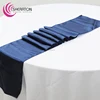 Manufacturer wedding supplies silk damask satin navy linen table runner for hotel banquet at cheap factory price wholesale