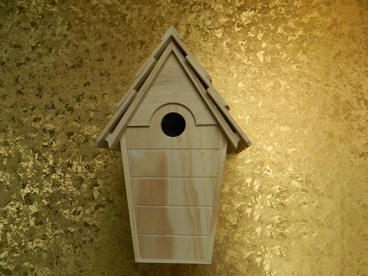 Handmade decorative wooden bird house