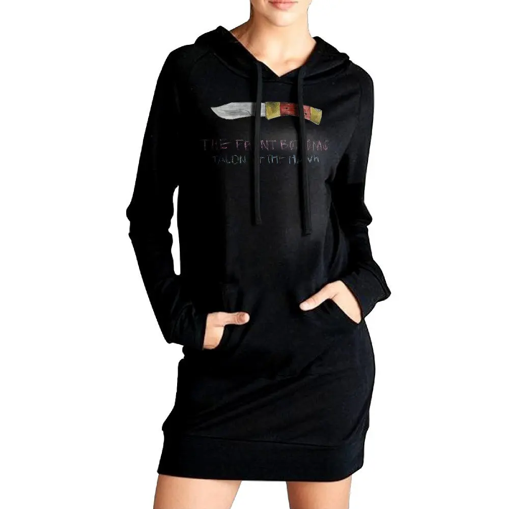 Elva Women Pockets Tunic Top Front Bottoms Talon Of The Hawk Sweatshirt Dress XL Black