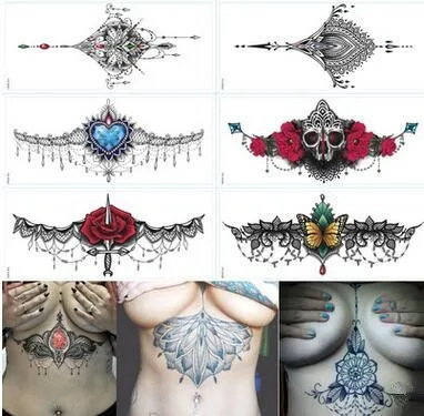 大きなタトゥーステッカーセクシーな胸の一時的な水転写タトゥーボディアート女性ベント Buy 入れ墨 タトゥーステッカー用男性 タトゥーとボディアート Product On Alibaba Com