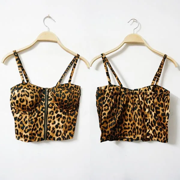 leopard print bustier top