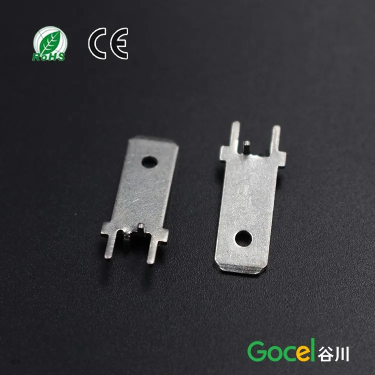 6.3 terminal,lengthen pcb terminal lug,PCB welding terminal with positioning DJ6113-6.3*0.8