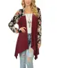 New Arrival Woman Open Stitch Floral Raglan Coat