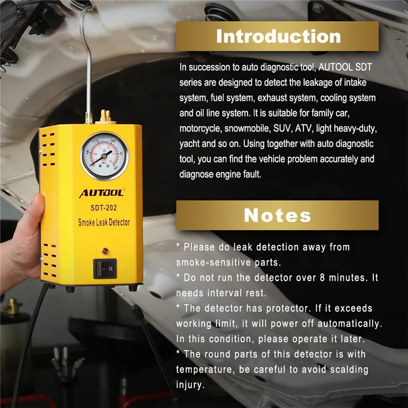 Autool SDT202 Универсальная автомобильная Evap/вакуумная дымовая диагностическая 13.jpg