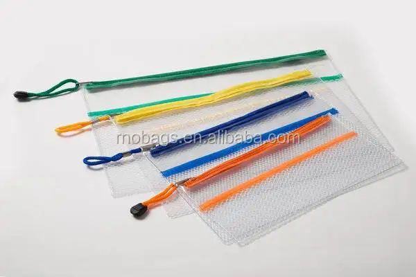 Clear Plastic Pvc Zipper Mesh Pencil Pouch - Buy Clear 