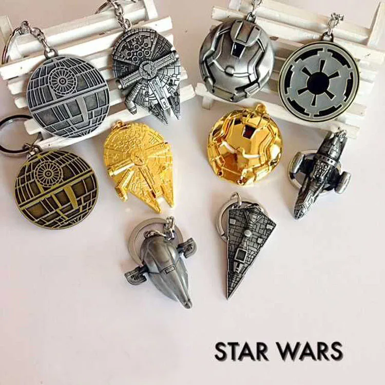 Star Wars 7 Spacecraft warship keychain toys 2016 New Force Awaken Millennium Falcon Imperial Star Destroyer