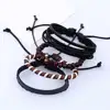 braclets men bracelet Set Cowhide with Linen & Wood braided bracelet & adjustable & Approx 6.7-11.8 Inch 4Strands/Set 1241333