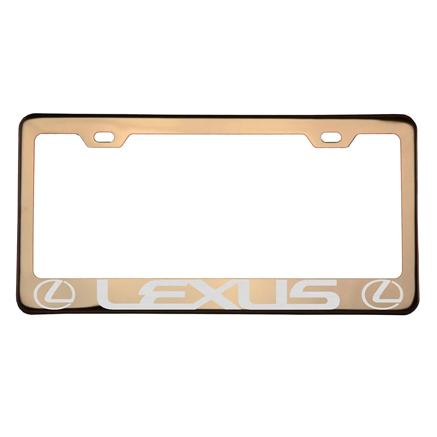 One Rose Gold Chrome Stainless Steel License Plate Frame Holder One Rose Gold Chrome Stainless Steel License Plate Frame Holder Front Or Rear Bracket Laser Engrave