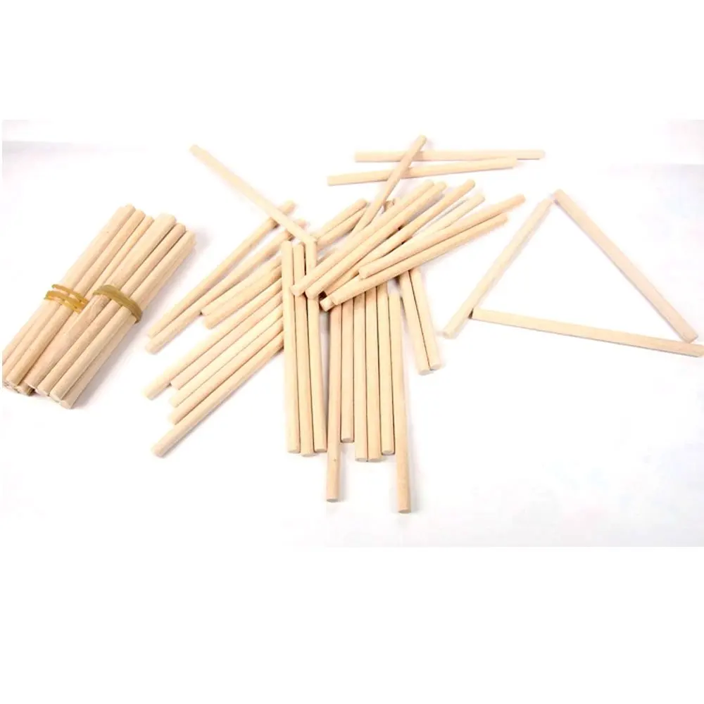 StarMall Set of 10 Unfinished Wooden Counting Sticks Math Counting Game Toy for Kid