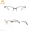 Custom cat eye glasses metal optical diamond decorative pattern eyeglasses frame