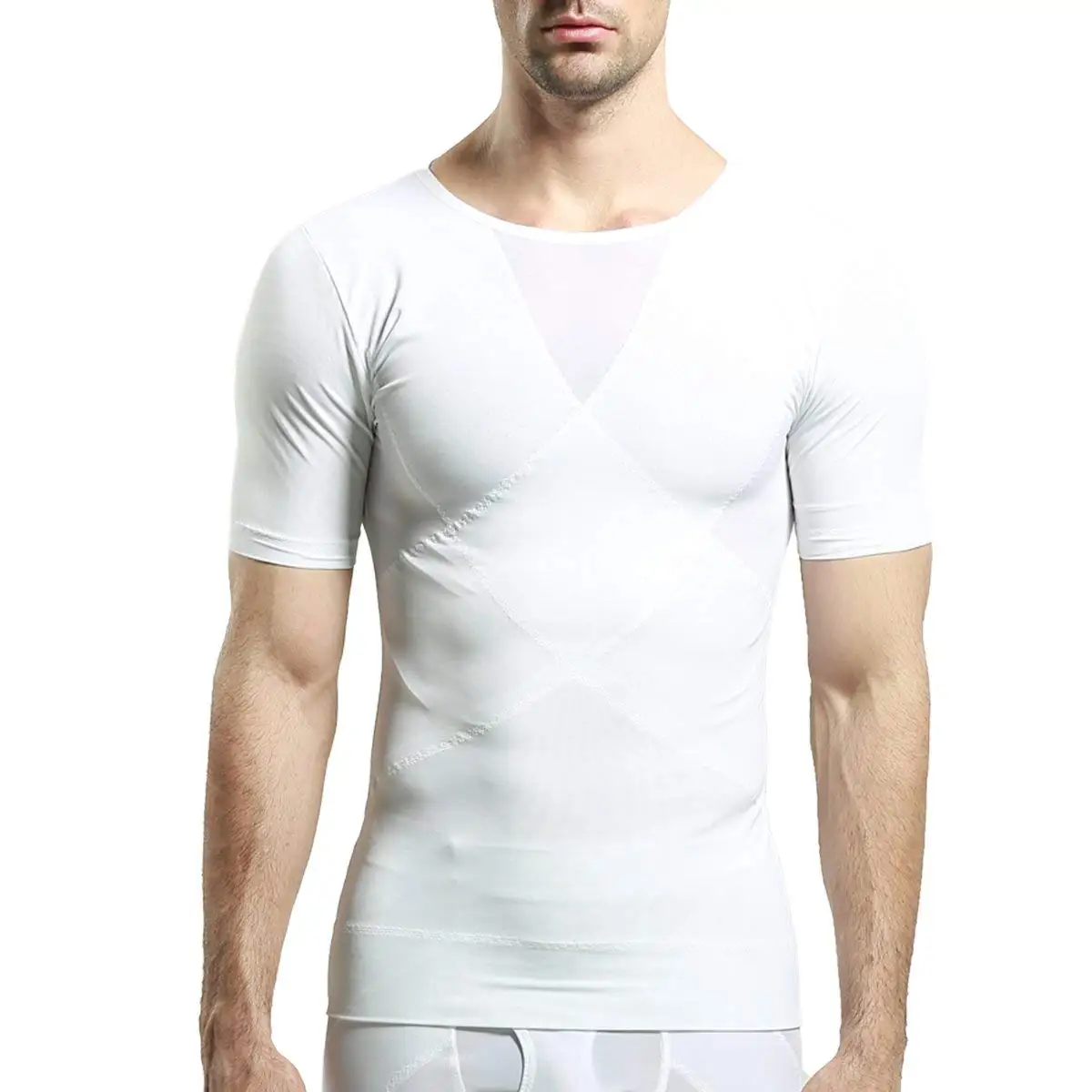 Buy HOTER Mens Compression Shirt to Hide Gynecomastia Moobs Chest ...