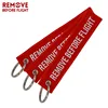 Customized Embroidery keychain REMOVE BEFORE FLIGHT Key Fob keychain machine