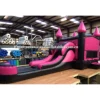 Commercial 2 in 1 combo Inflatable bouncy castle with slide ,inflatable pink and black combo