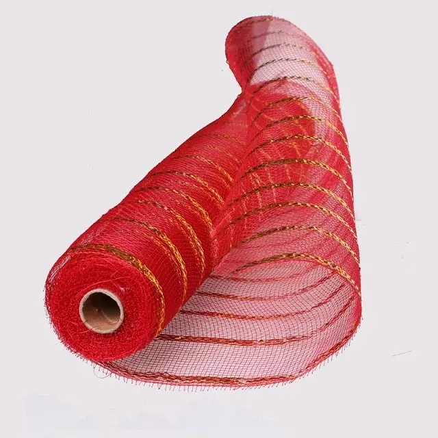 Colorful Metallic Random Mesh Fabric Deco Mesh Rolls For Wreath Buy