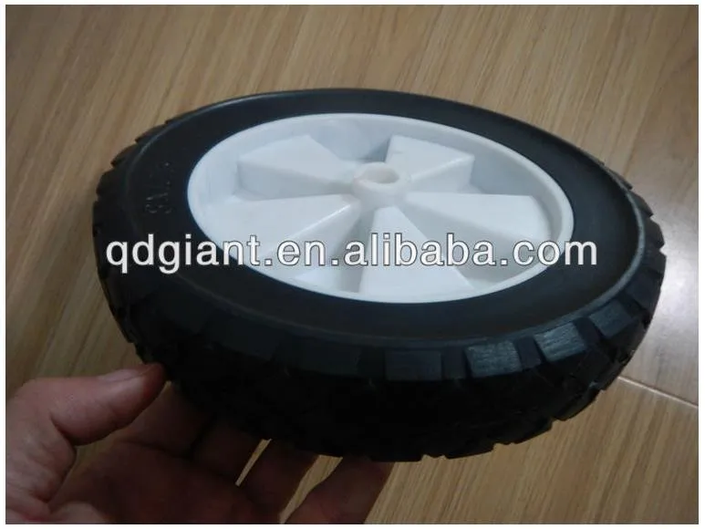 High quality portable 8 inch solid rubber wheel with plastic rim