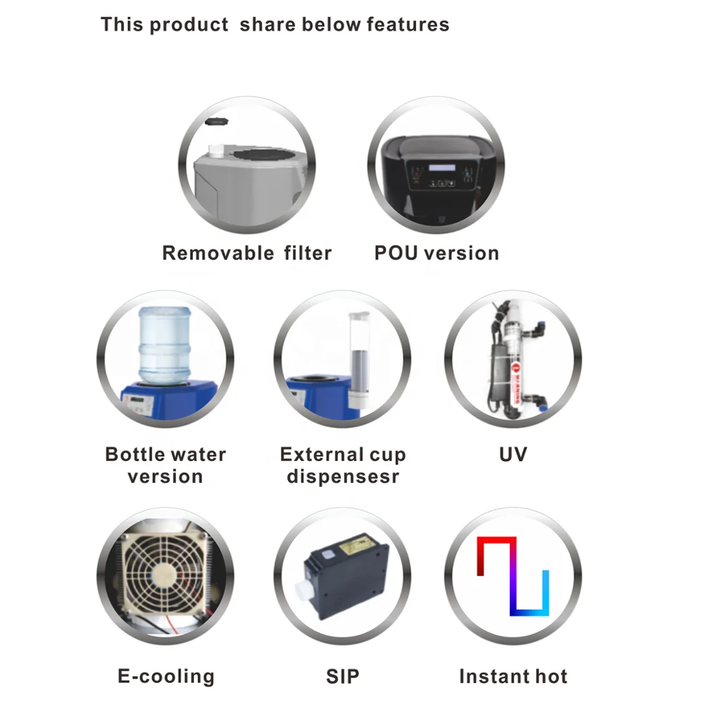 freestanding hot and cold bottled water dispenser with refrigerator