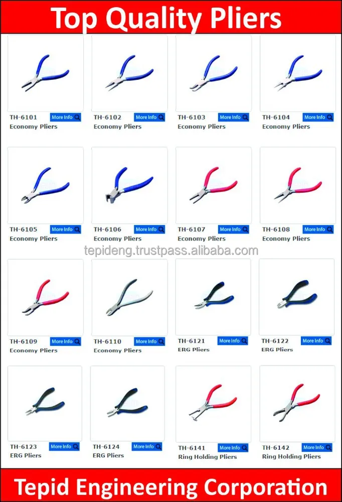 all types of pliers