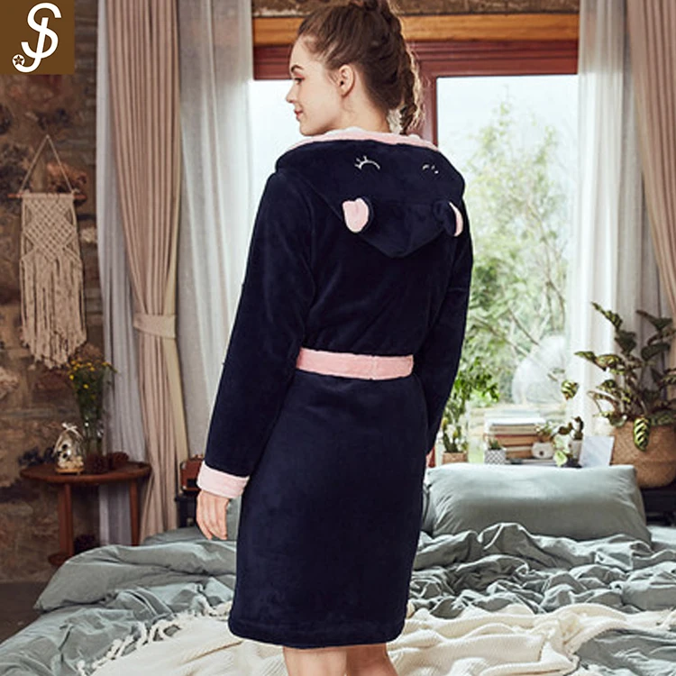 S&j High Quality Wholesale Girls Funny Hooded Bathrobe Use Home