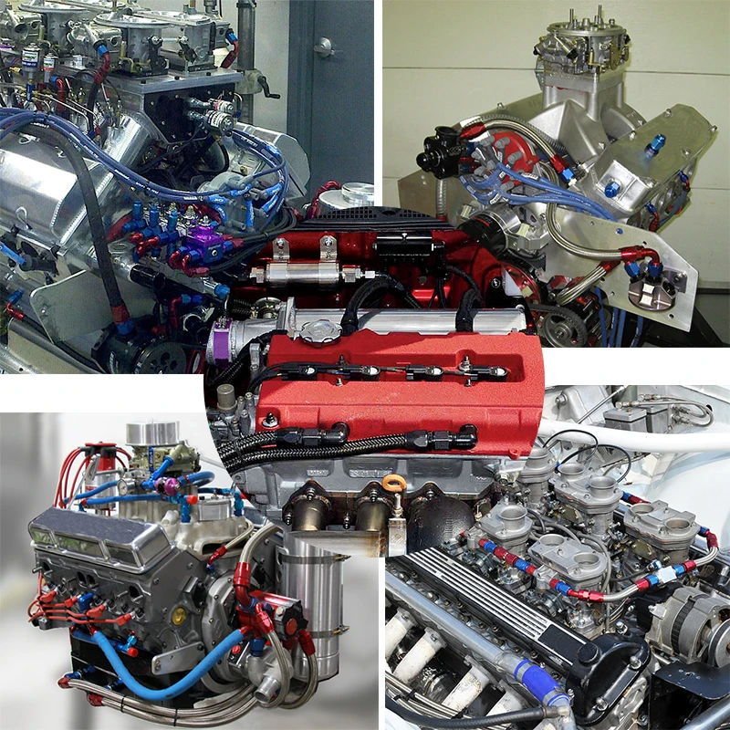 Reusable aluminum 180 degree fuel oil cooler swivel hose fitting AN fitting pipe fitting