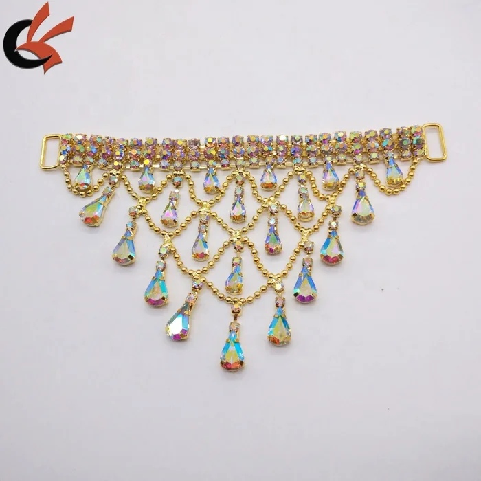 gold clear AB rhinestone connector.jpg