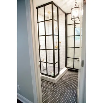 Hot Selling Glass Inserted Aluminium Toilet Door Single Leaf Swing