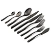 Custom hand forged matte black silverware for restaurant