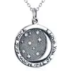 925 Sterling Silver Round Pendant I LOVE YOU TO THE MOON AND BACK Necklace