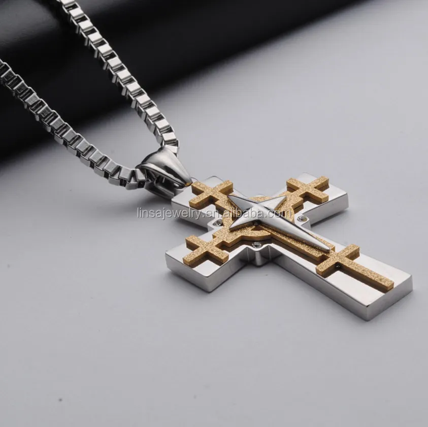 Wholesale Christian Jewelry Gift Unisex's Men Gold Silver Stainless