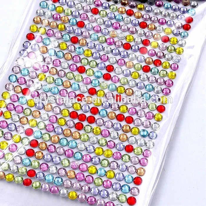 Mix colors pearl crystal adhesive rhinestone sheet crystal sticker