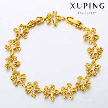 Xl7016 Xuping Imitation Jewelry Flower Shape Gold Charm Bracelet For Xl7016 Xuping Imitation Jewelry Flower Shape Gold Charm Bracelet For Women