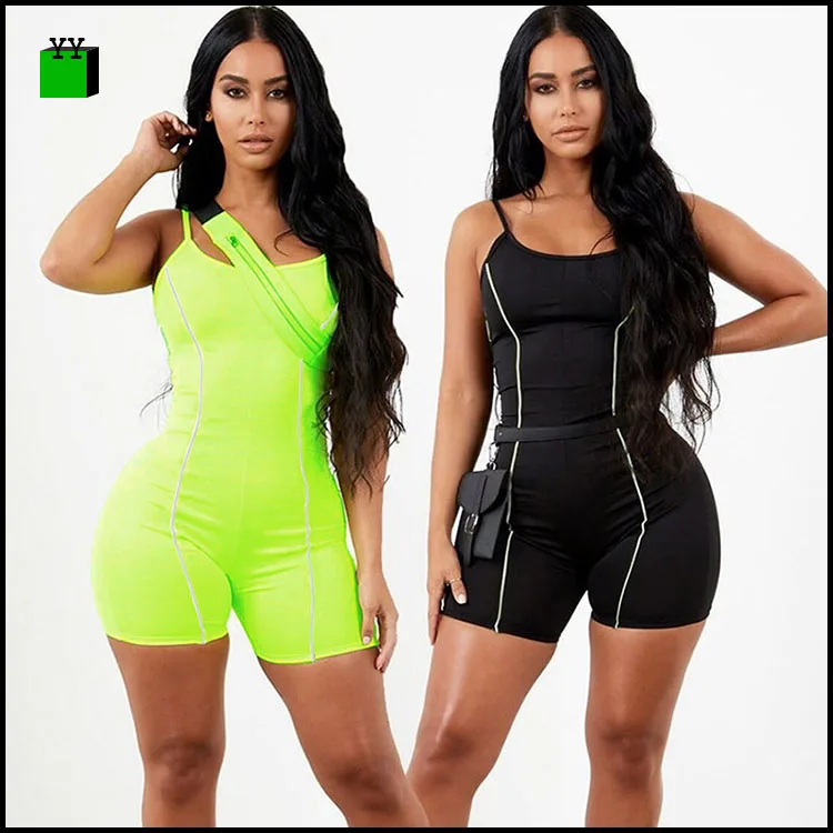 Noble high street fashion high waist polyester elastic short tight backless sexy gym sleeveless snake print jumpsuit one piece