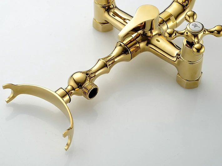 Fapully Wall Mount Diverter gold bath phone holder Tub & Shower Faucet for the bathroom