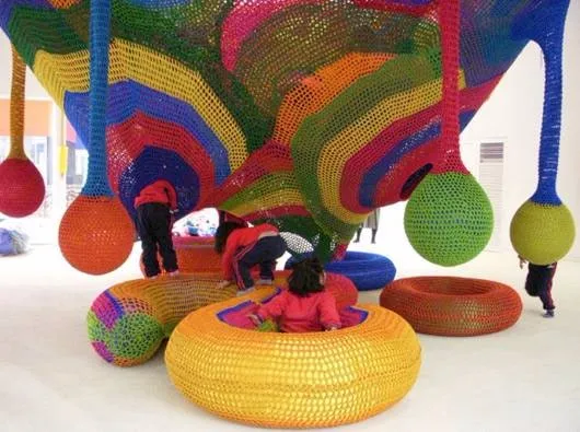 New Design Knitted Colorful  Climbing Net For Children Indoor Playground