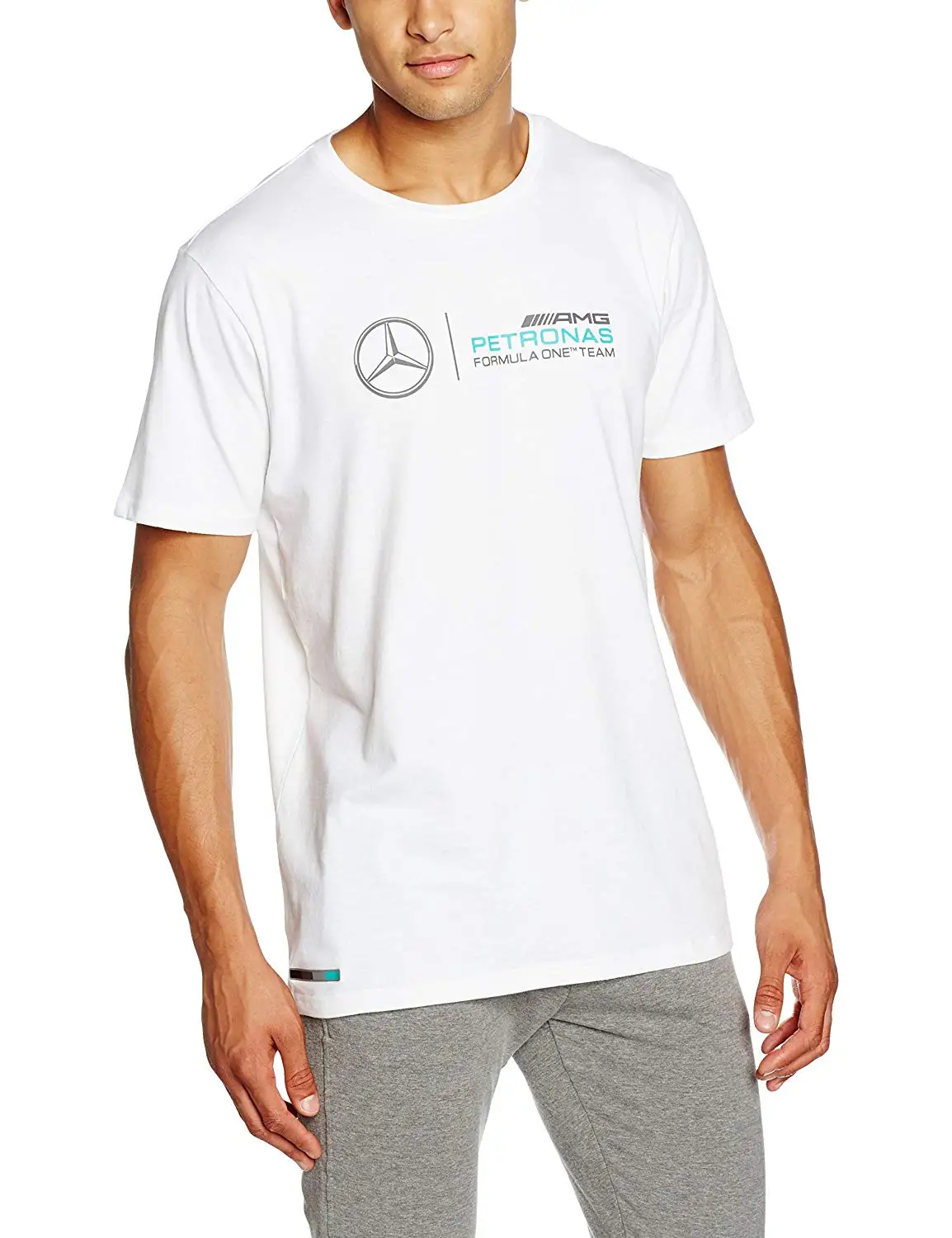Buy Mercedes AMG Petronas Mens GP Logo T-Shirt - US S - White in Cheap ...