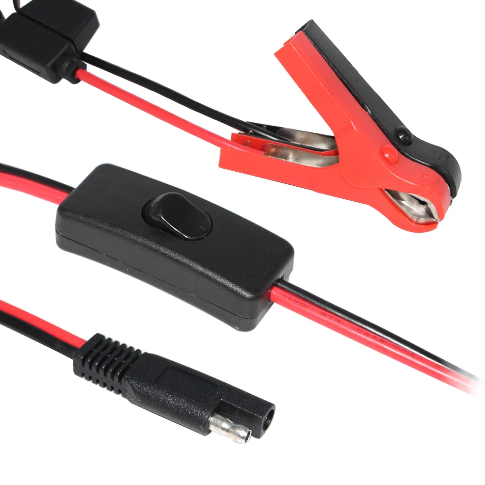 Car jump starter alligator clip to SAE with fuse solar cable (2)