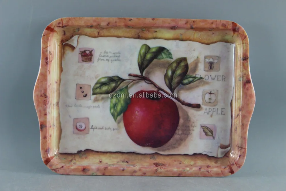 Apple Print Melamine Serving Tray For Harvest Festival