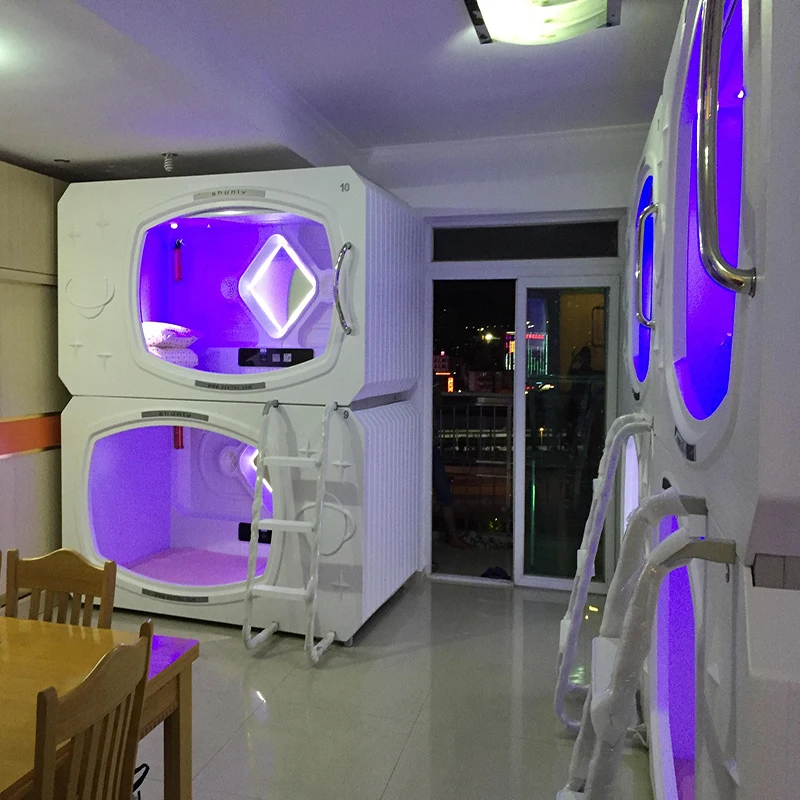 
OEM hostel soundproof sleeping pod bed sleepbox container capsule hotel manufacturers 